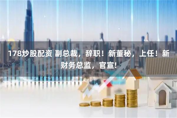 178炒股配资 副总裁，辞职！新董秘，上任！新财务总监，官宣!